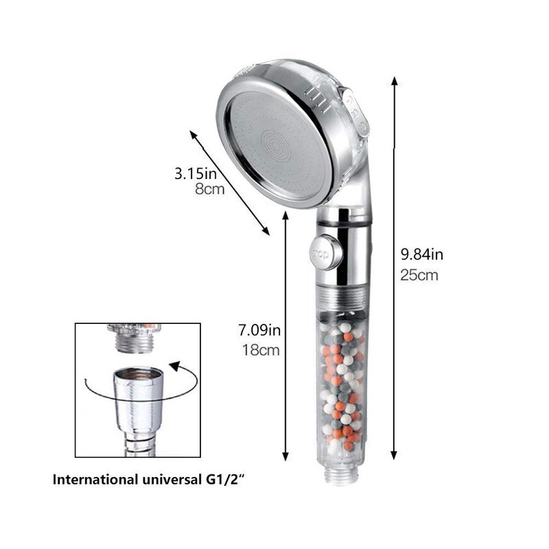 NosameÂ® Shower Head â…¢ï¼ŒHigh Pressure Water Saving 3 Mode with ON/Off Pause Function Spray Filter Filtration RV Handheld Showerheads 1.6 GPM for Dry Skin & Hair Spa - Image 5